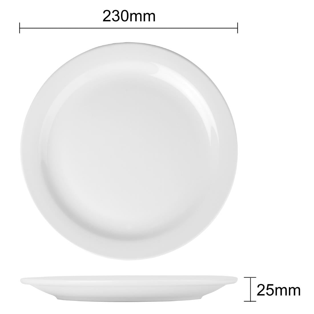 CF363 Olympia Athena Borden Met Smalle Rand 22,6cm (12 Stuks)