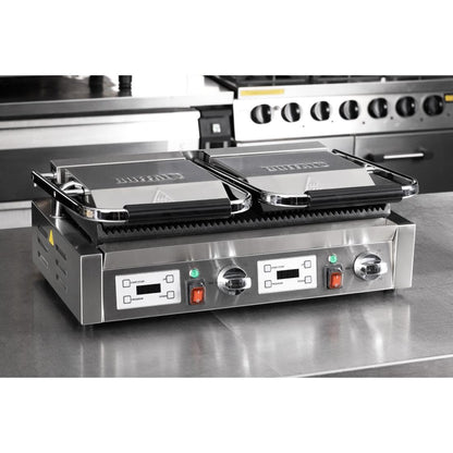 CU611 Buffalo Dubbele Contactgrill Geribbelde Platen