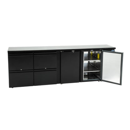 GL456 Polar U-serie dubbele deur back bar toonbank koelkast met laden