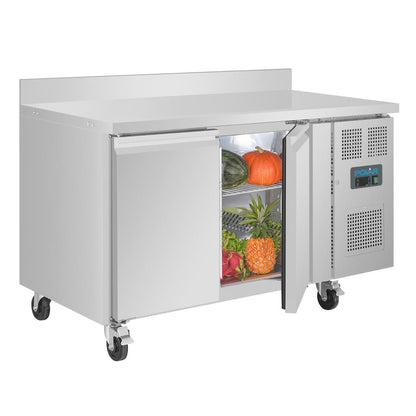 UA064 Polar U-Serie Dubbele Deurs Werkbank koeling met Achterwand 282Ltr
