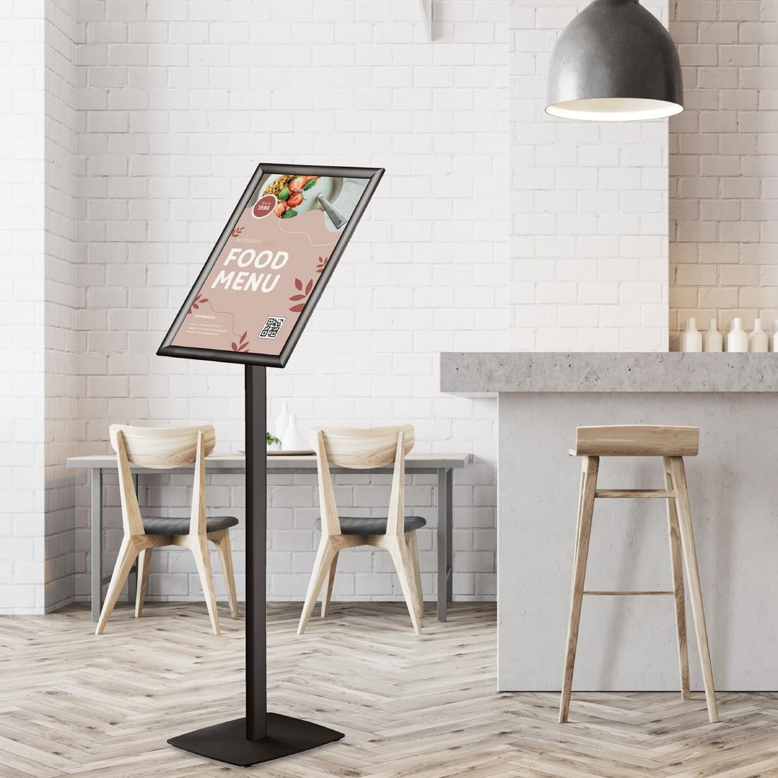 HU451 Europel Infostand Zwart Met Snap Frame A3 25mm