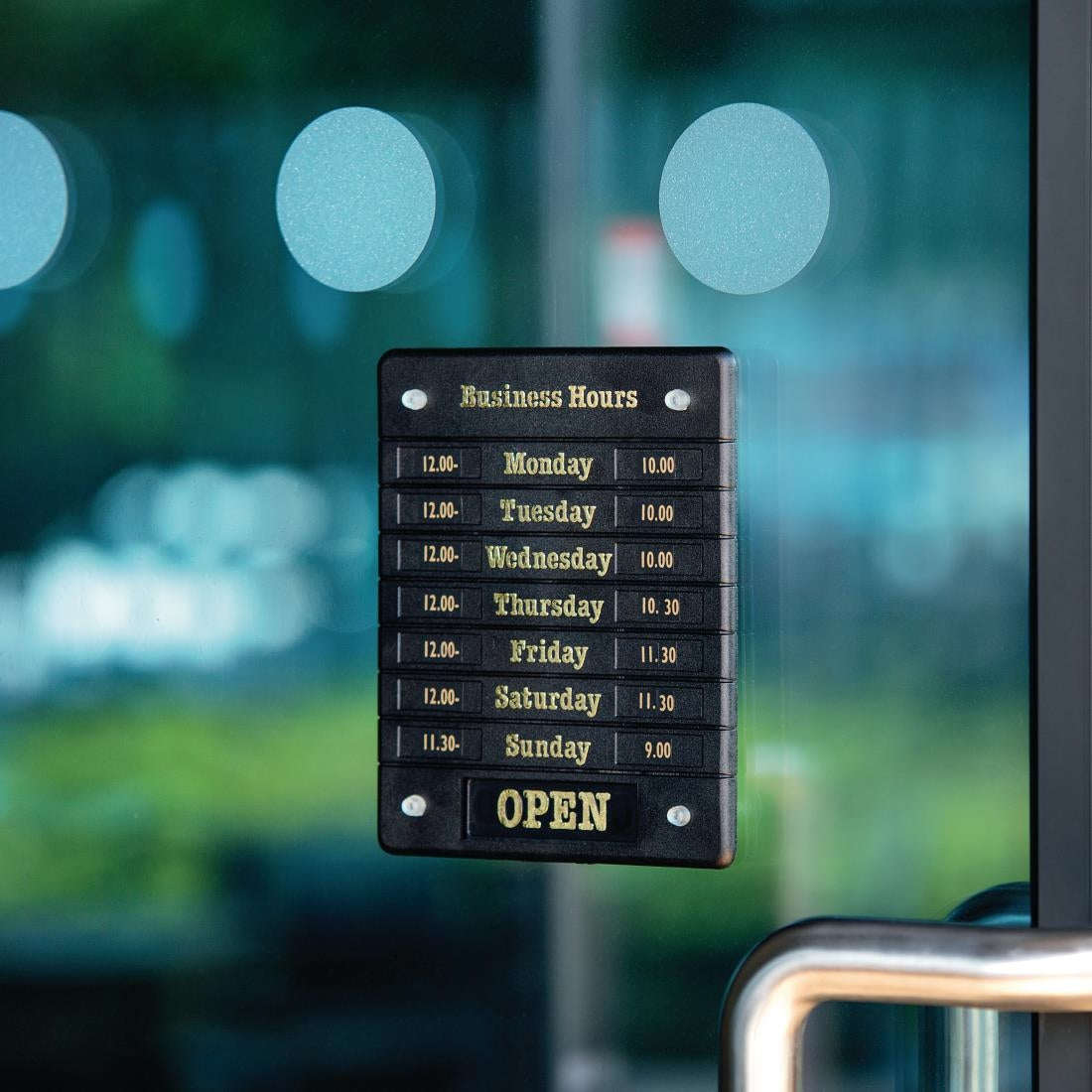 DL226 Deurbord Open Closed met openingstijden