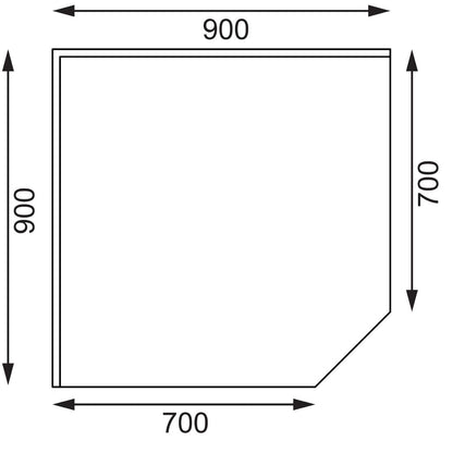 GL278 Vogue RVS werktafel hoekelement 70cm