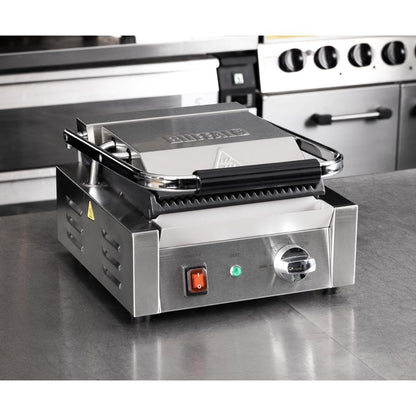 CU600 Buffalo Dubbele Contactgrill Geribbelde Platen