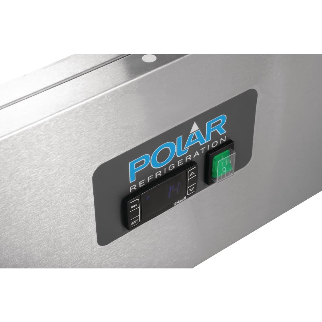 GH267 Polar G-serie 3-deurs pizza koelwerkbank met opzetvitrine 436Ltr