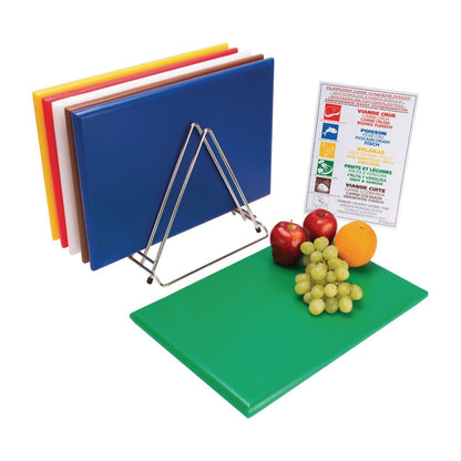 CH301 Hygiplas HDPE snijplanken set met rek 455x305x25mm