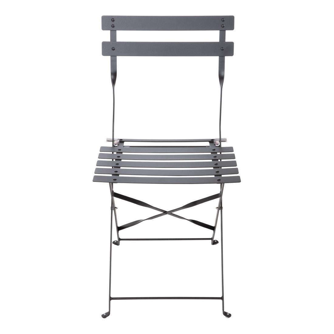 GH553 Bolero stalen opklapbare stoelen zwart (2 stuks)