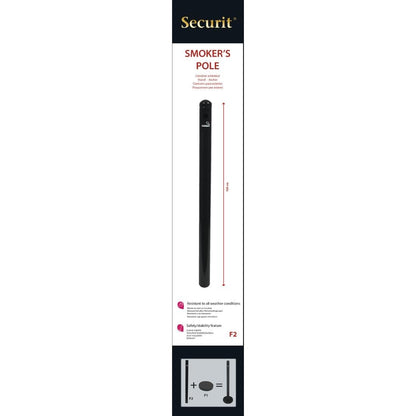 CU942 Securit Rookpaal en onderstel Zwart RVS - 100cm