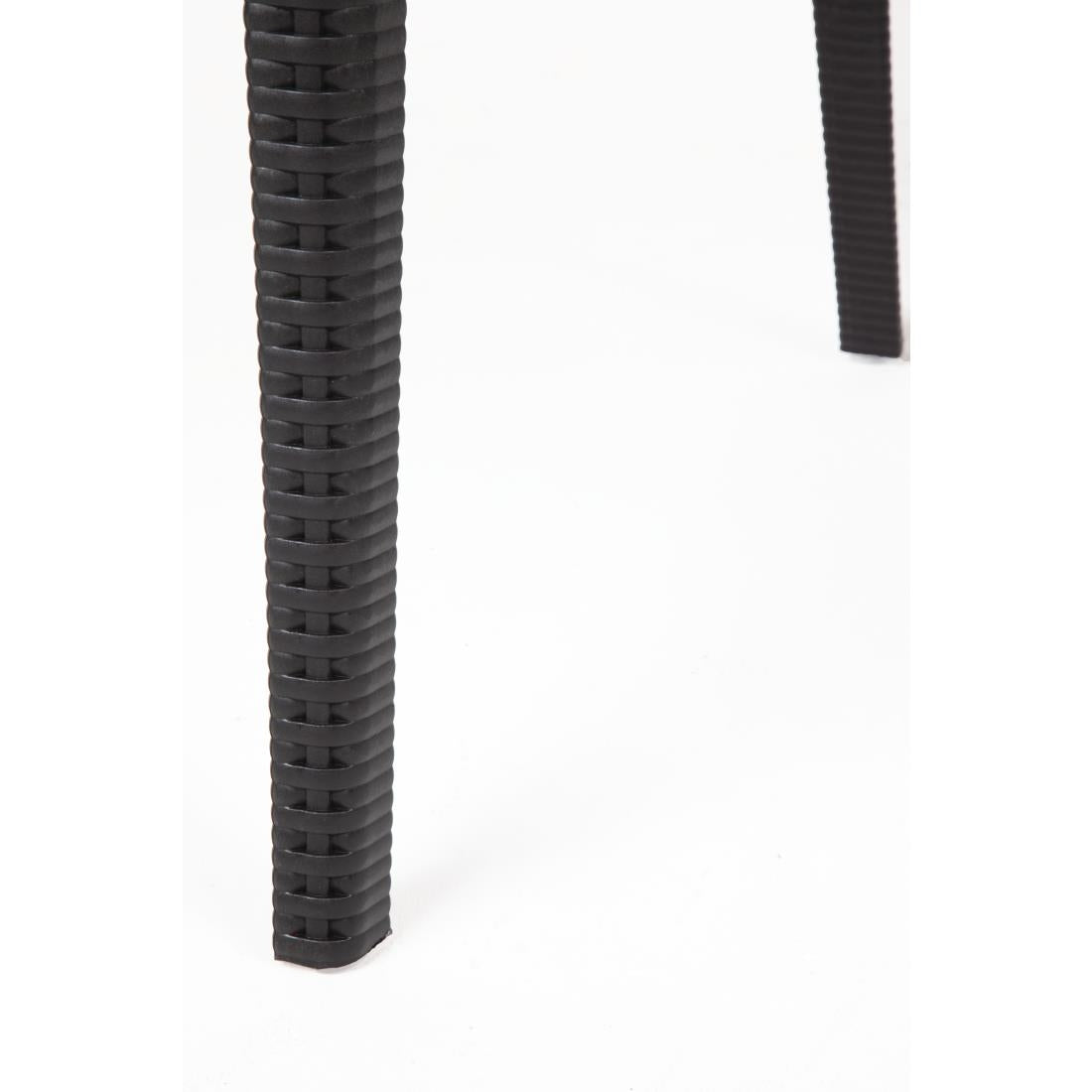 GR363 Bolero polyrotan stoel met armleuning zwart (4 stuks)