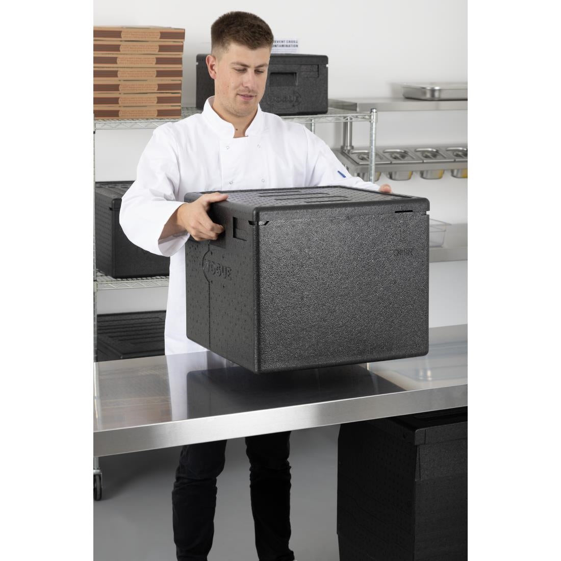 DX991 Vogue Geïsoleerde EPP Pizzatransportbox 59Ltr 8 Pizza Capaciteit
