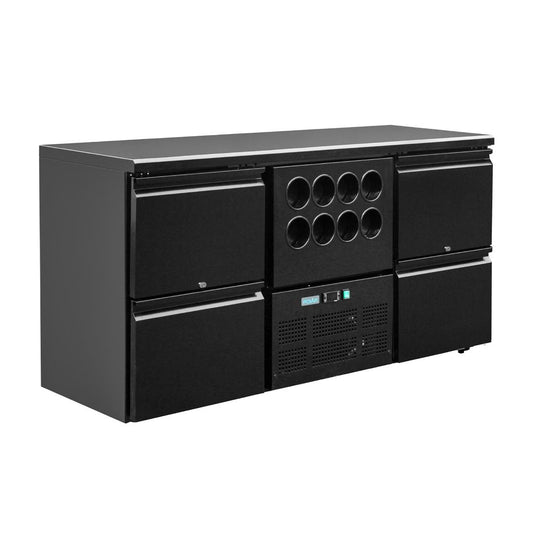 GL457 Polar U-serie werkbank koeling 4 laden plus flessennest (8 flessen)