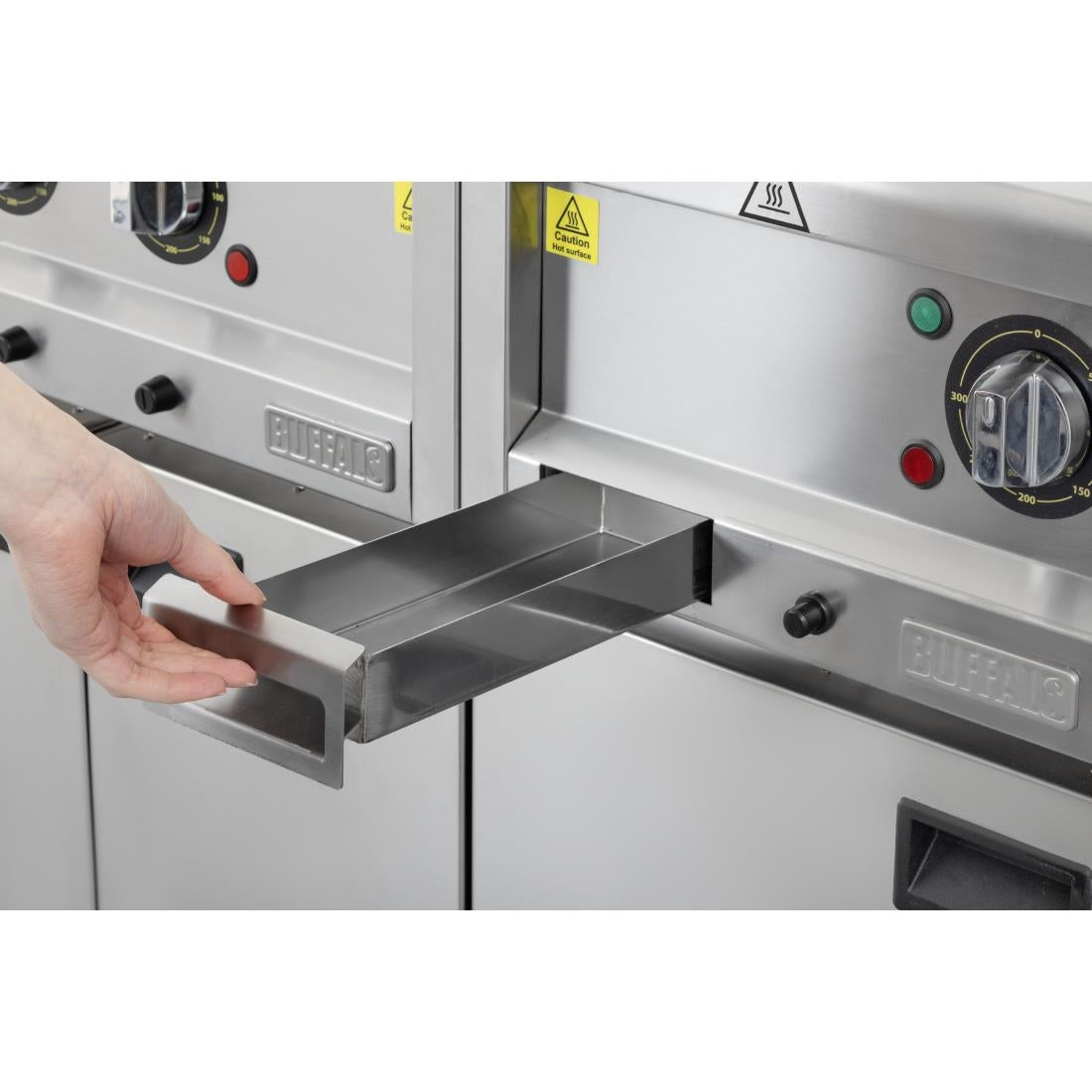 CU474 Buffalo 600-Serie Geribbeld Elektrische Bakplaat 400 Mm