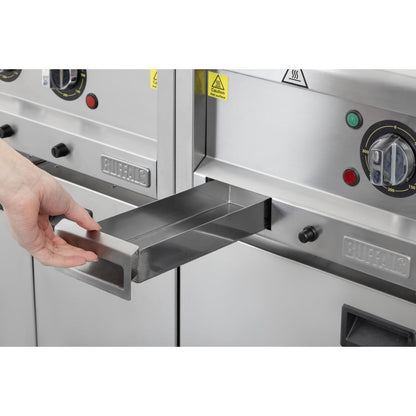 CU474 Buffalo 600-Serie Geribbeld Elektrische Bakplaat 400 Mm