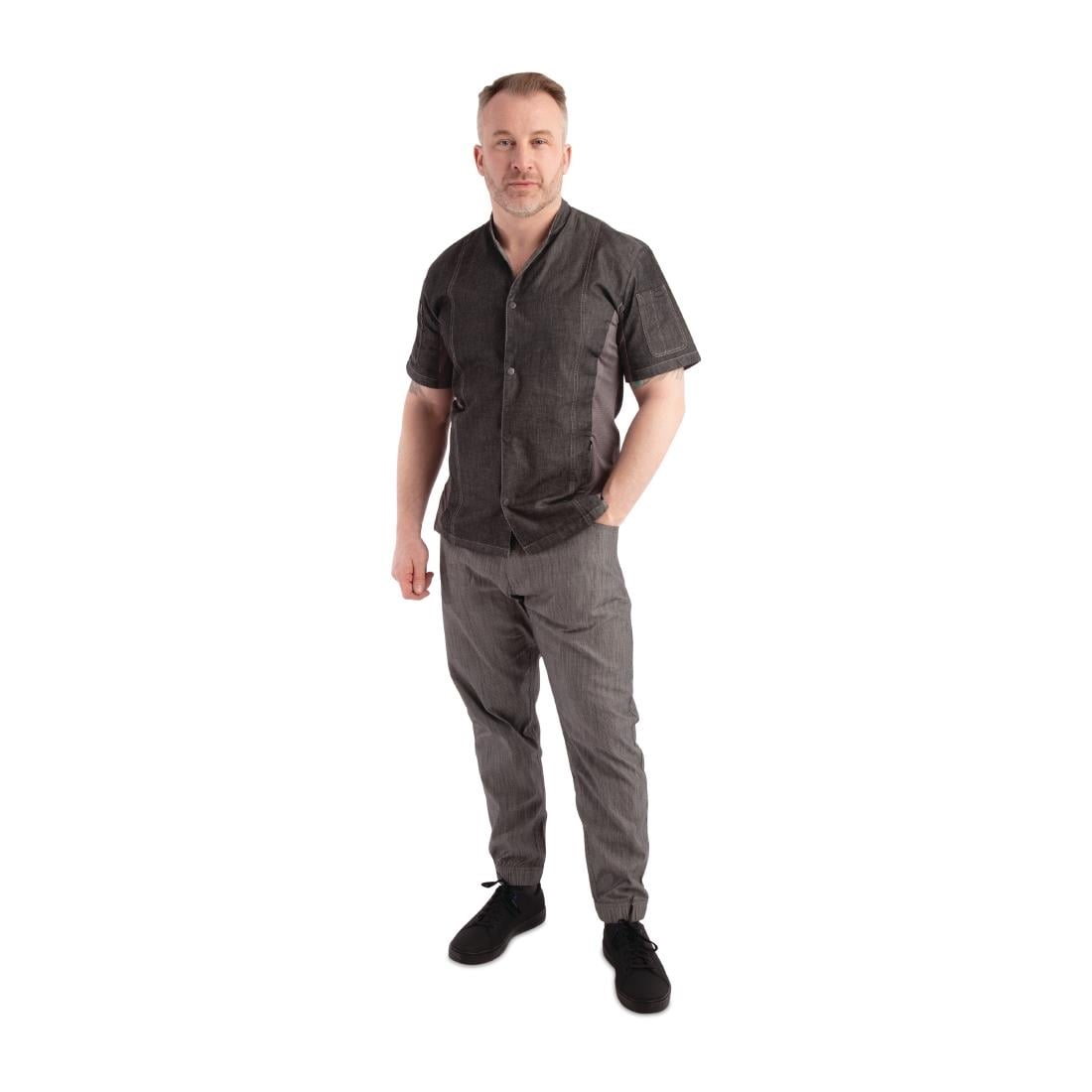 BB300-L Chef Works Urban Jogger 257 koksbroek zwart-wit fijn gestreept L