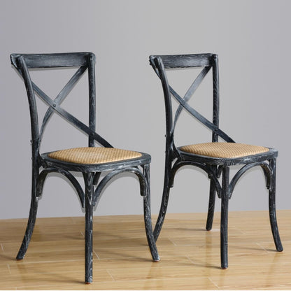 GG654 Bolero houten stoel met gekruiste rugleuning black wash (2 stuks)