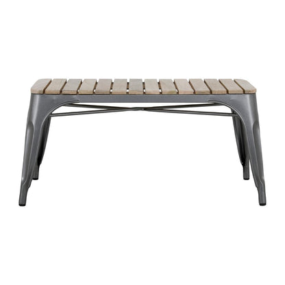 HZ817 Bolero Bistro Bank Met Mangohouten Latten En Donkergrijze Poten 850mm (2 stuks)