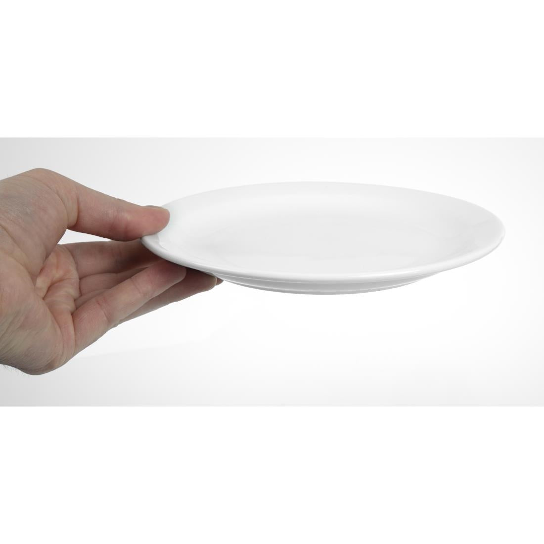 CB488 Olympia Whiteware Borden Met Smalle Rand 20,2cm (12 Stuks)