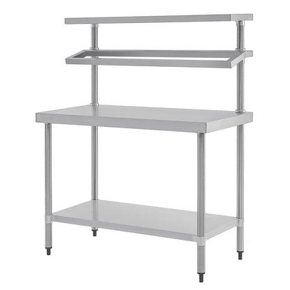 CB908 Vogue RVS werktafel met wandplanken