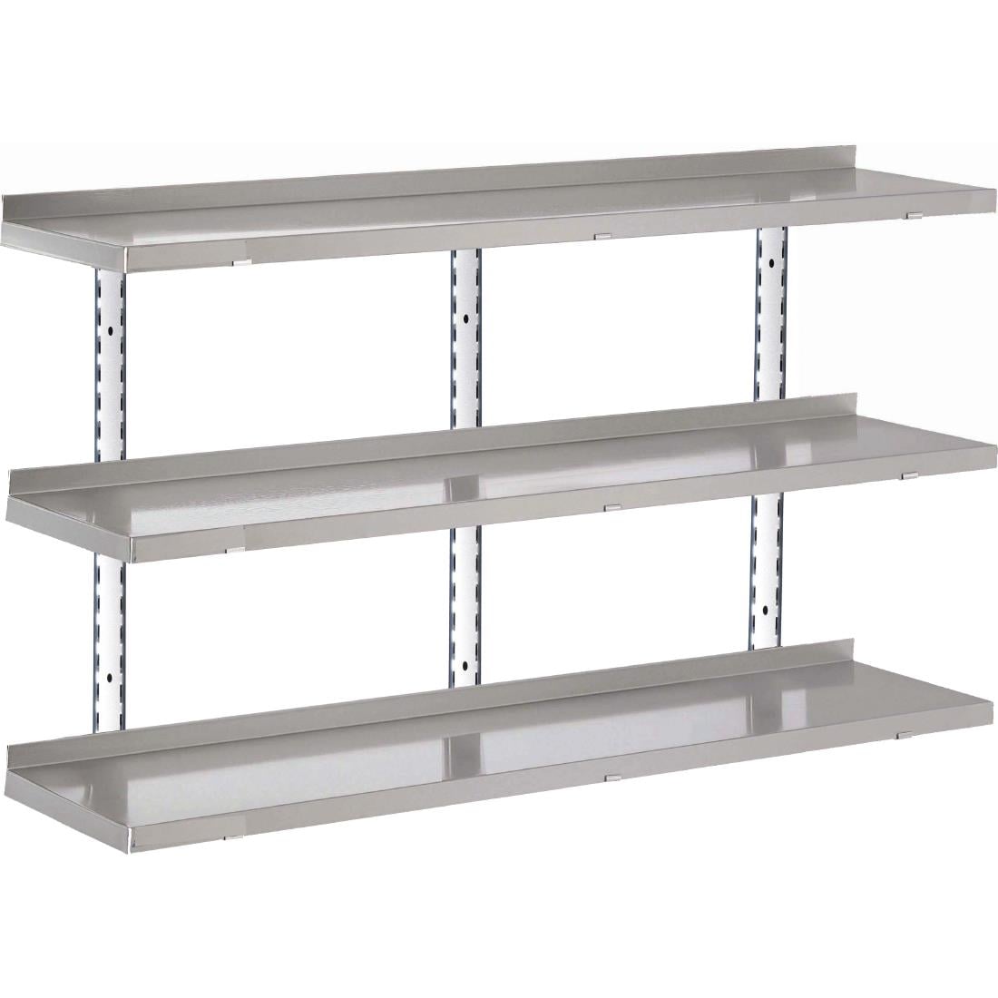 GN186 Gastro M RVS wandplank zonder steunen 150x40cm