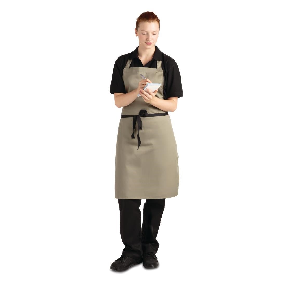 B427 Whites halterschort polyester-katoen olijfgroen