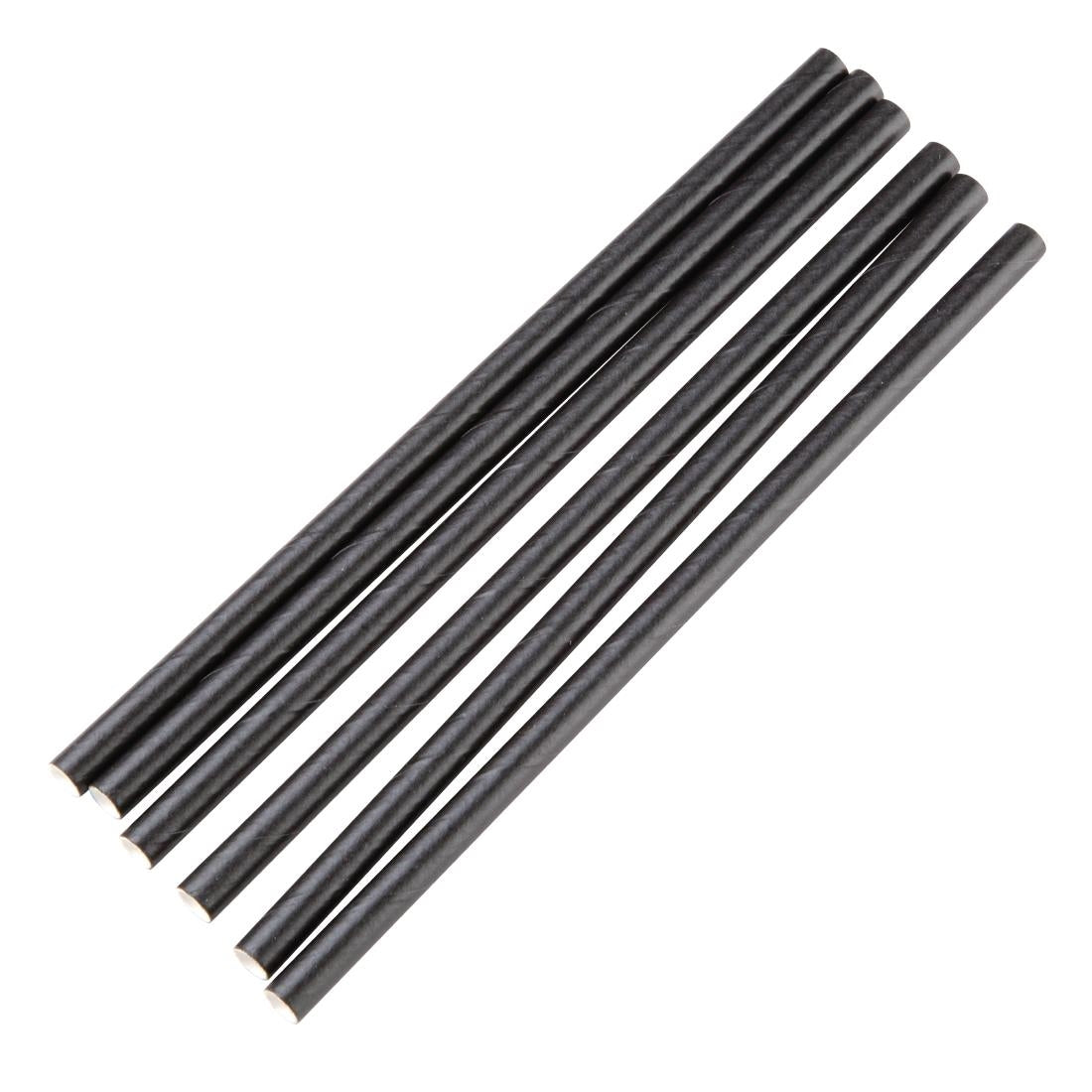 FP441 Fiesta Compostable composteerbare papieren rietjes 140mm zwart Individueel verpakt (250 stuks)