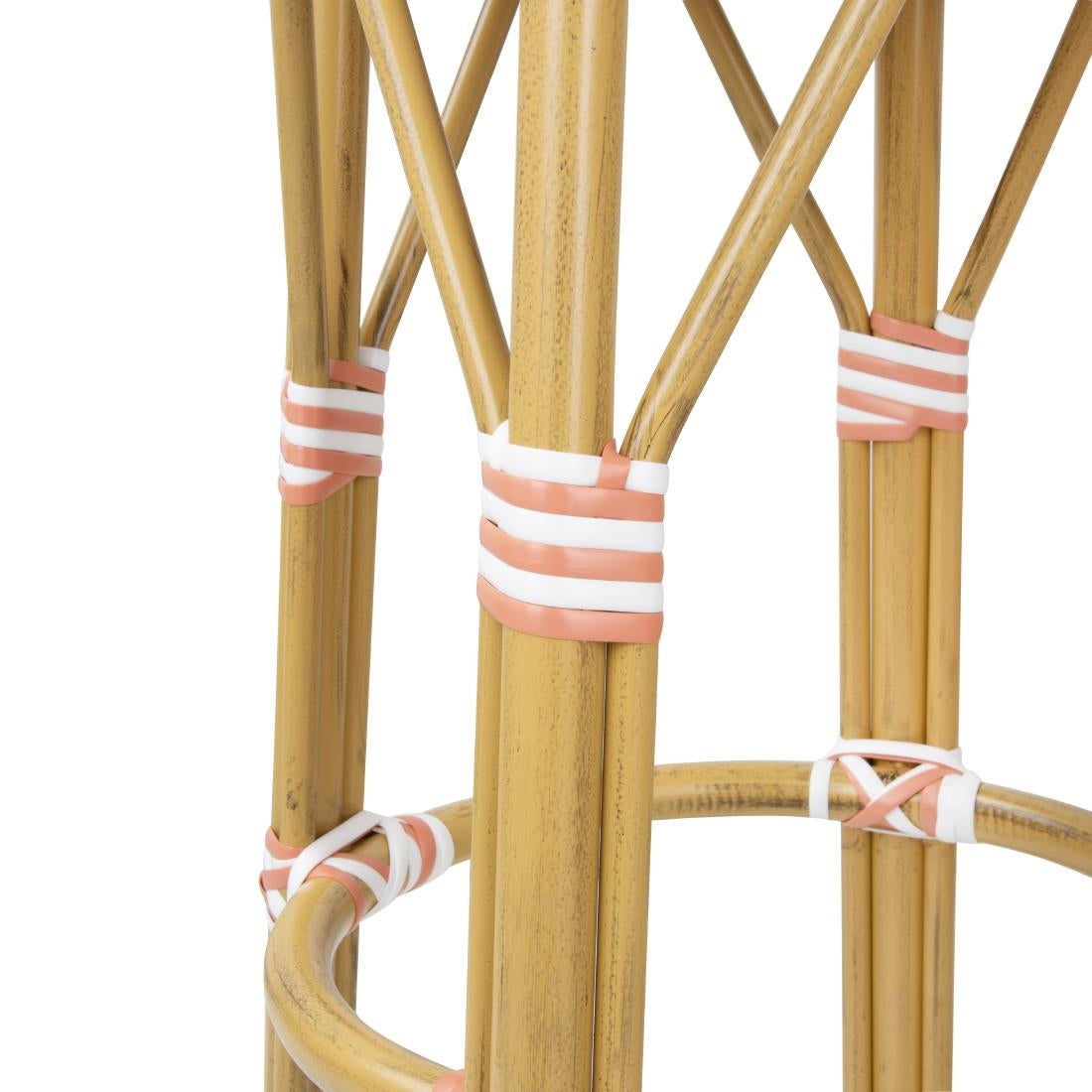 HZ143 Bolero Parijse Stijl PE Rotan Barkrukken Koraal (2 stuks)