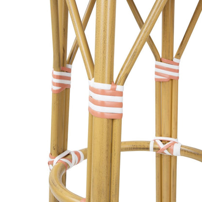 HZ143 Bolero Parijse Stijl PE Rotan Barkrukken Koraal (2 stuks)