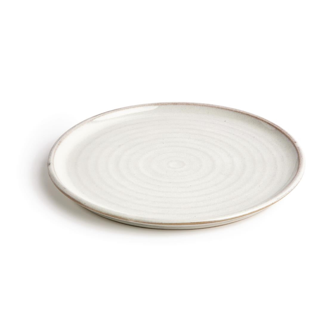 FA331 Olympia Canvas ronde borden met smalle rand wit 26,5cm (6 stuks)
