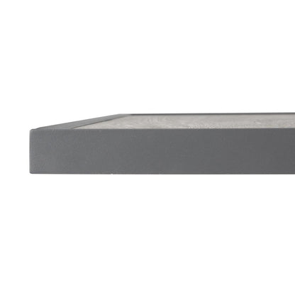 FU515 Bolero Tafelblad Van Gehard Glas Met Houtnerfeffect Voor Buiten, Grijze Rand 700mm