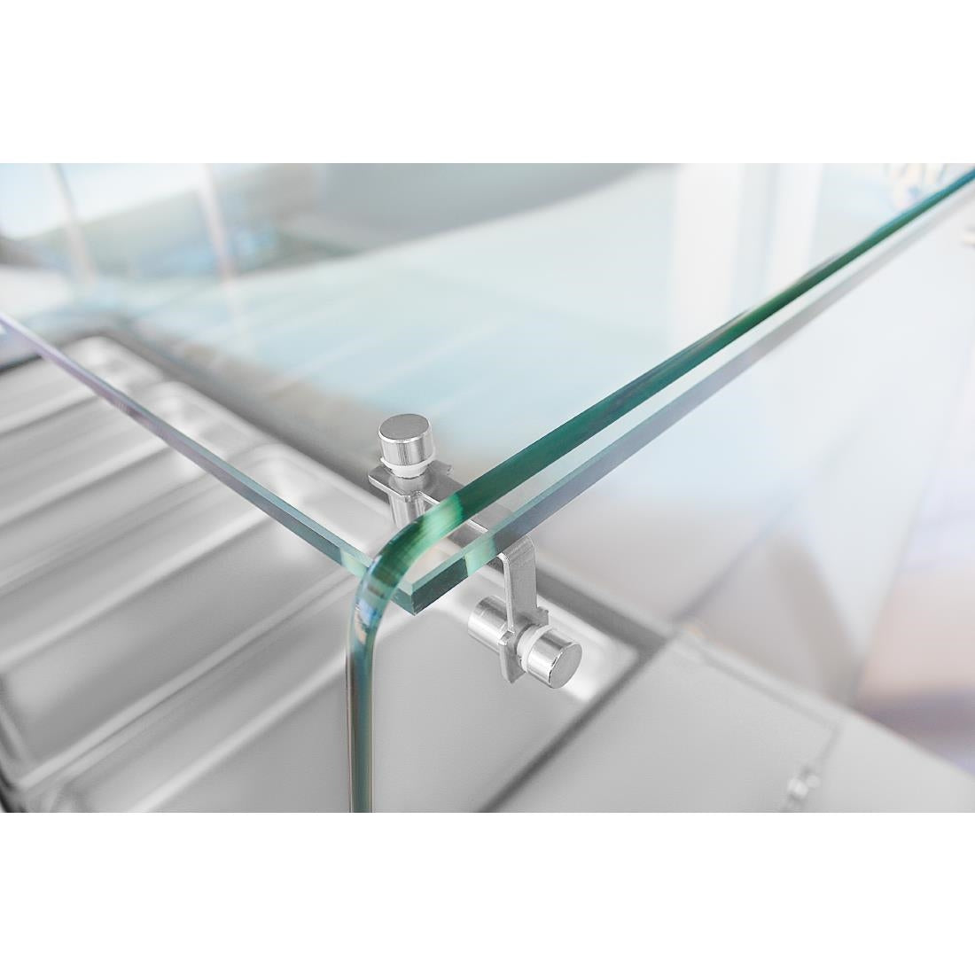 UA019 Polar U-serie vierdeurs saladette met vierkant kuchscherm