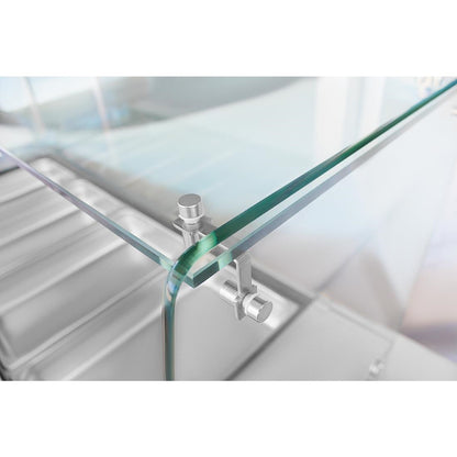 UA019 Polar U-serie vierdeurs saladette met vierkant kuchscherm