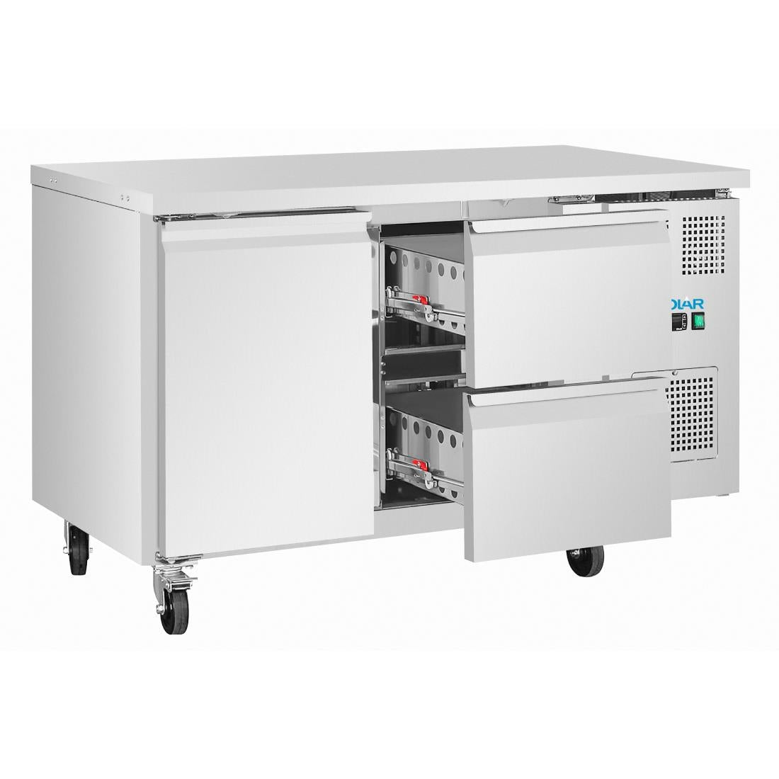 UA108 Polar U-Series koelwerkbank met 1 deur en 2 laden