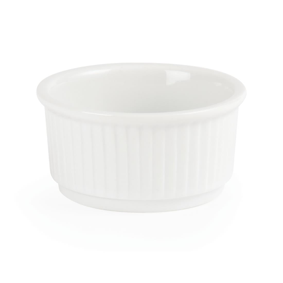W421 Olympia Whiteware Stapelbare Ramekins 8,5cm (12 Stuks)