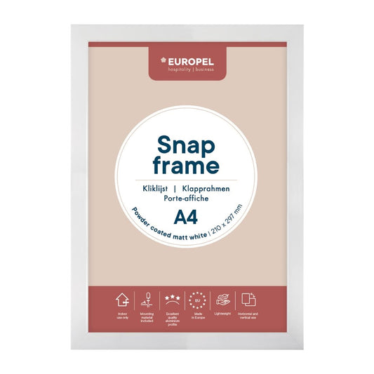 HU446 Europel Kliklijst A4 25mm Mat Wit