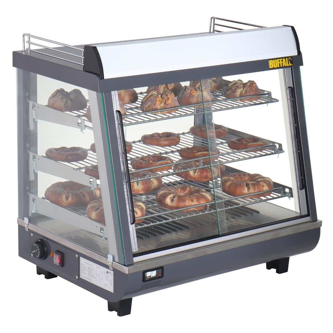 HW927 Buffalo Voor- En Achterdeur Verwarmde Vitrine 96Ltr