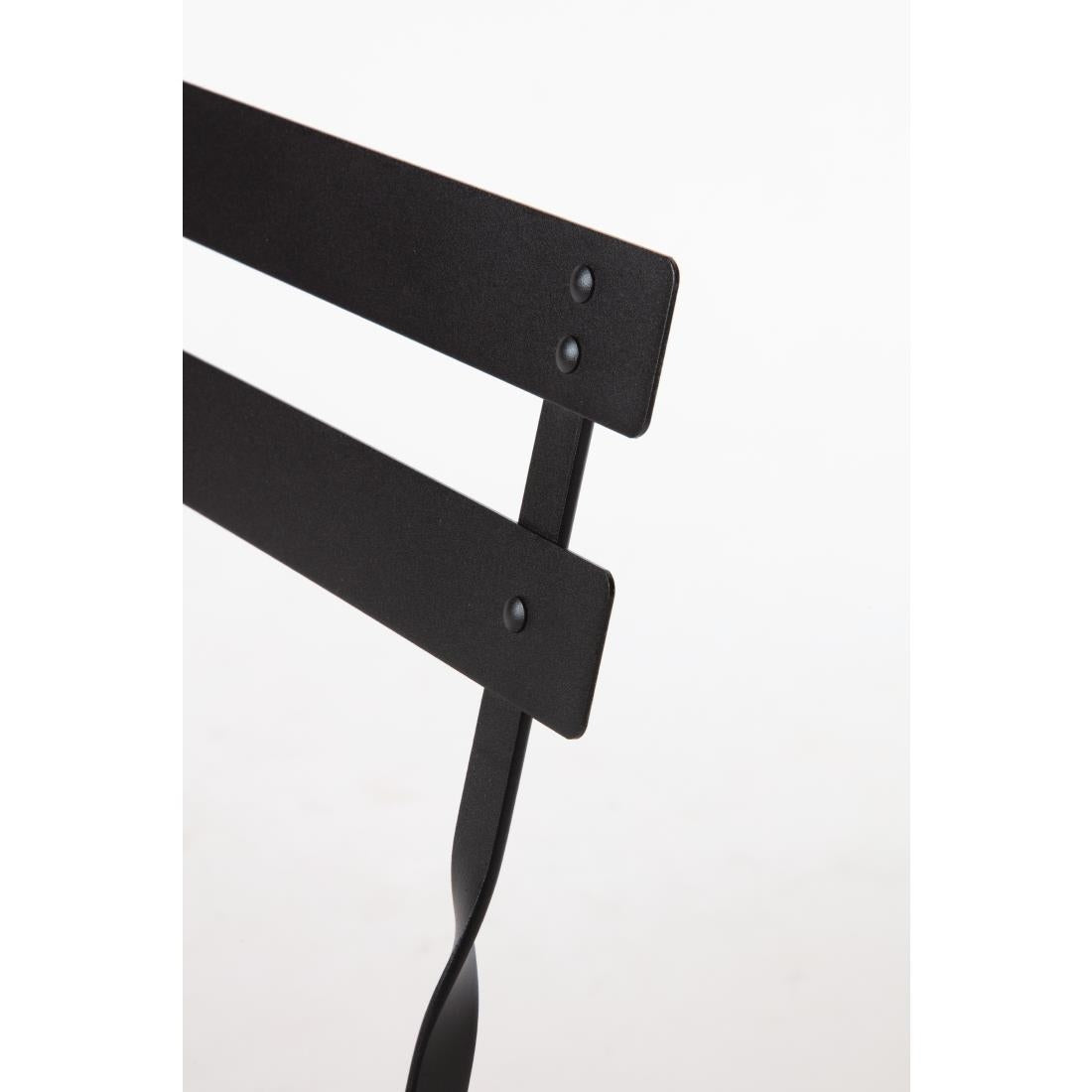 GH553 Bolero stalen opklapbare stoelen zwart (2 stuks)