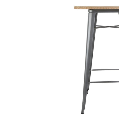 FB596 Bolero Bistro bartafel met houten blad grijs