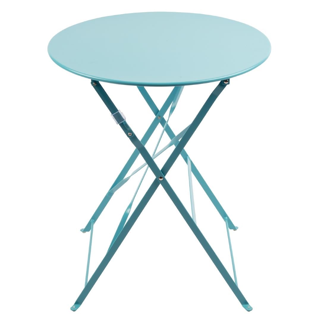 GK983 Bolero ronde stalen opklapbare tafel turquoise 59,5cm