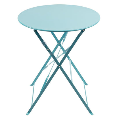 GK983 Bolero ronde stalen opklapbare tafel turquoise 59,5cm