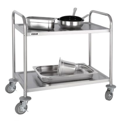 F997 Vogue RVS serveerwagen met 2 bladen Medium