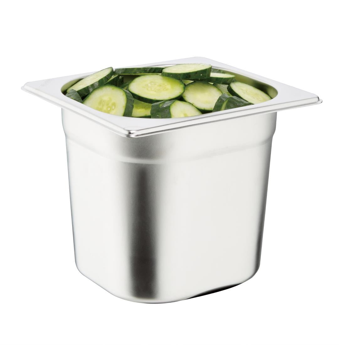 SA243 Vogue roestvrijstalen gastronorm bakset met deksels 1/6 (6 stuks)
