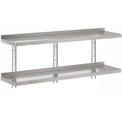 GN186 Gastro M RVS wandplank zonder steunen 150x40cm