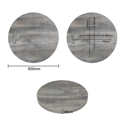 FT292 Bolero rond melamine tafelblad essenhout effect voorgeboord 60cm