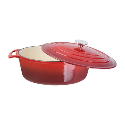 GH314 Vogue ovale inductie braadpan rood 6Ltr