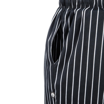 A940-S Chef Works Designer baggy koksbroek zwart-wit gestreept S