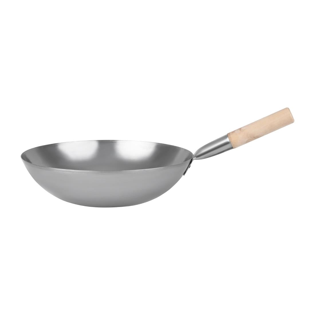 K297 Vogue zacht stalen wok met platte bodem 35,5cm