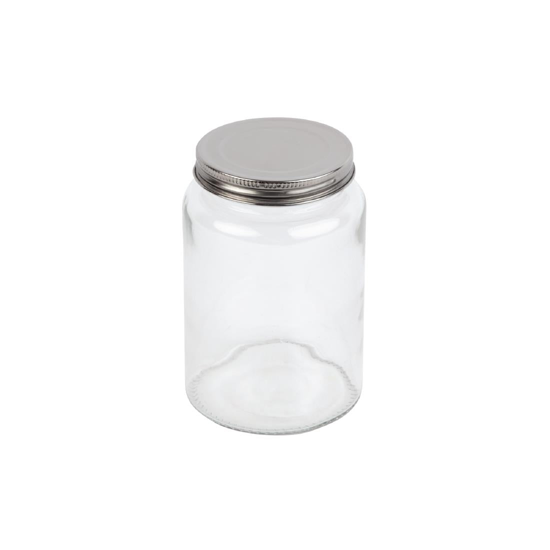CP083 Vogue glazen pot met schroefdeksel 550ml (6 stuks)
