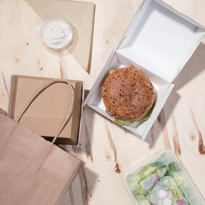 FB664 Fiesta Compostable composteerbare hamburgerdoosjes kraft klein (200 stuks)