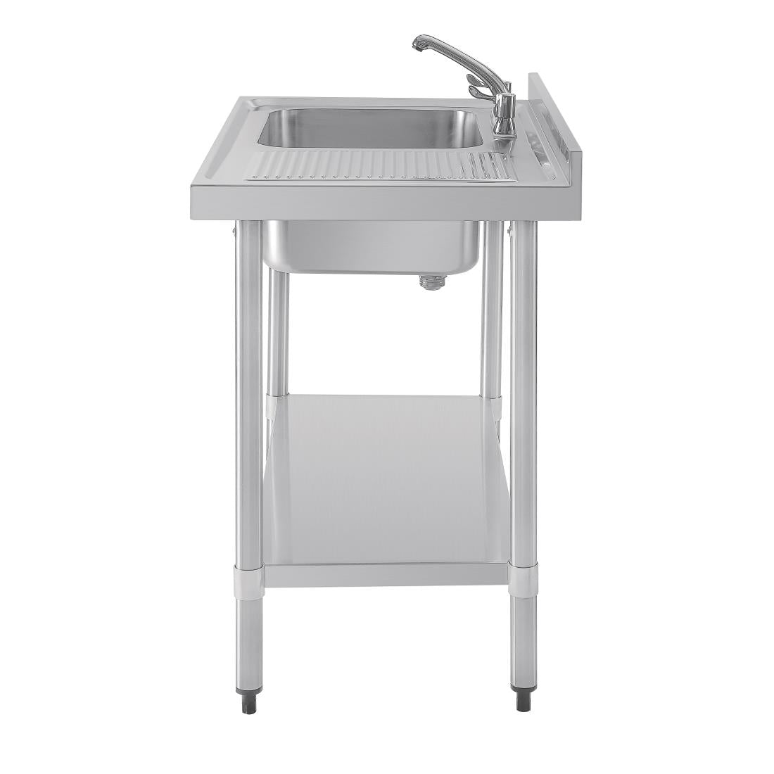 DY820 Vogue RVS spoeltafel enkele spoelbak aan linkerzijde 100x60cm