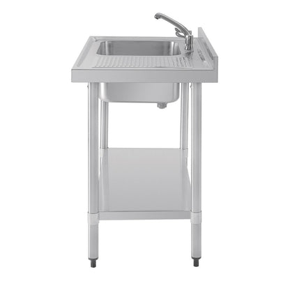 DY820 Vogue RVS spoeltafel enkele spoelbak aan linkerzijde 100x60cm